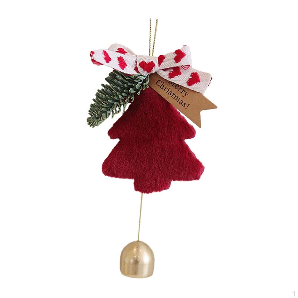 Christmas Tree Pendant Ornament Wall Hanging Cute Versatile with Bowknot And Bell Xmas Decor