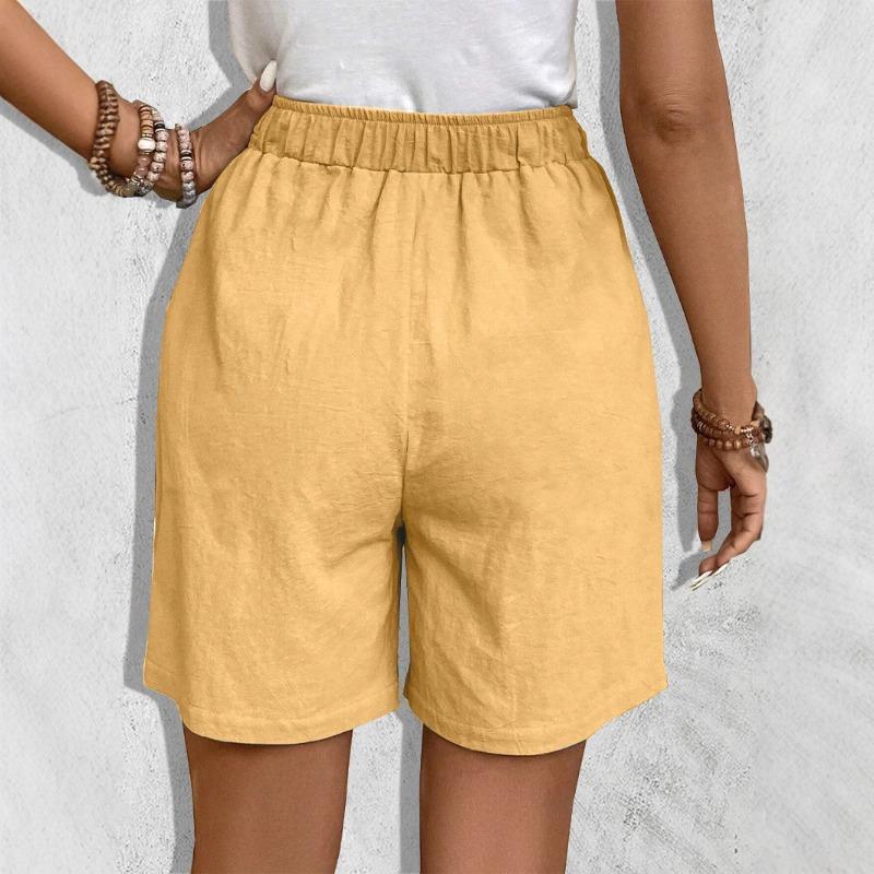 Women Casual Drawstring Waist Shorts With Pockets Summer Beach