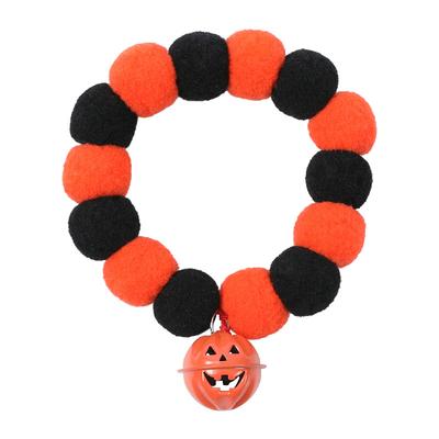 Halloween Haustierhalsband Lustige Kürbisdekoration Hundehalsband Elastisches Seil Haarbällchen Halskette Katzenschal