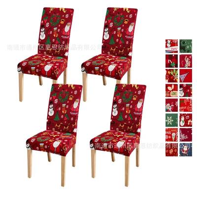 Capa Elástica de Natal para Cadeira Protetora Removível Anti-sujeira Capa para Cadeira Melhor Presente Natal para Lavável Jantar Cozinha