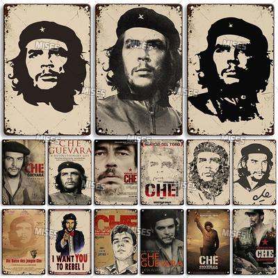 MISES 2008 Klassischer Film Che Guevara Metallposter Altes Metallblechschild Retro Metallplakette Wandplatte Haus Club Industrielles Dekor