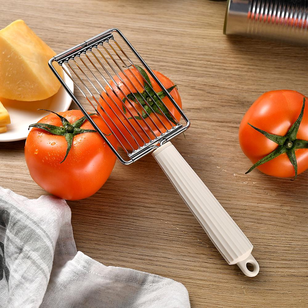 Silicone Handle Stainless Steel Slicer for Cheese, Meat, Potato, Radish, and Sausage
