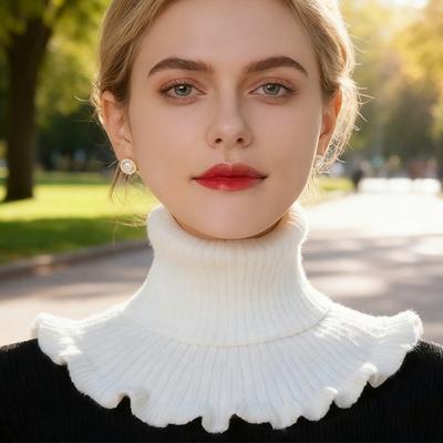 Yousheng Fake Collar Scarf Detachable High Collar Solid Color Knitted Turtleneck Scarves Collar Insert Fashion Accessory