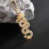 Vintage Chinesisches Drachen Tierkreiszeichen Anhänger Halskette Kette Unisex Mode Gotisch Amulett Talisman Strass Schmuck Party Geschenk
