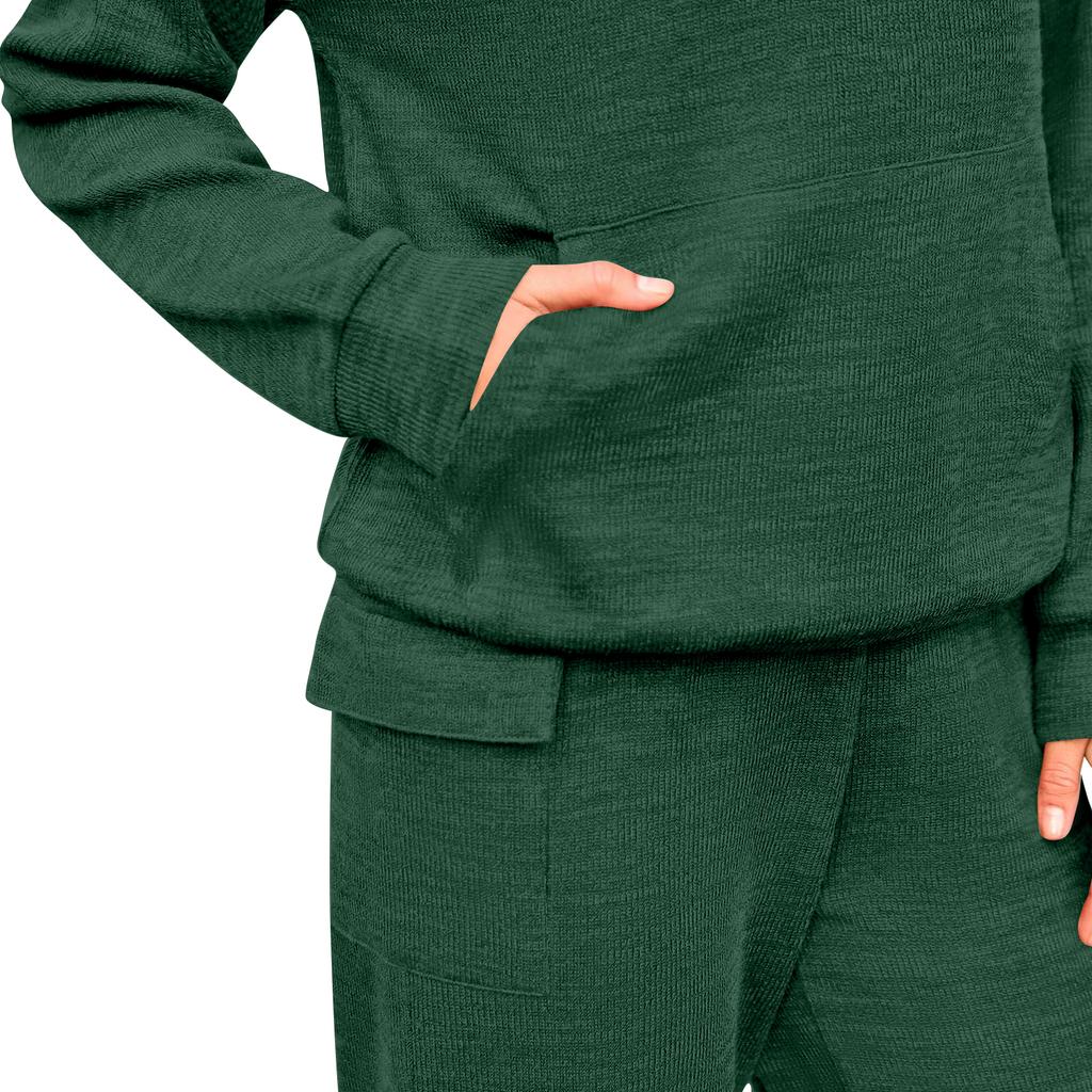 Women's 2 Piece Short Sleeve Sweatshirt Pants Set With Pockets Casual Sportswear