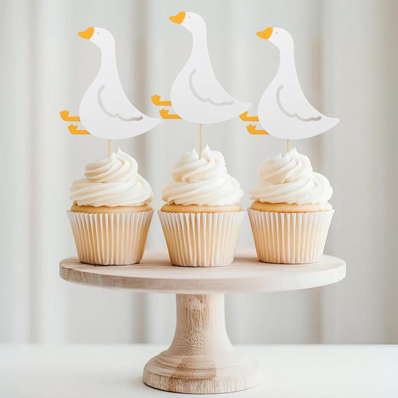 

24Pcs Silly Goose Cake Birthday Cakeate Insert Card Birthday Cakeateating Cupcake Toppers Kids Birthday onesize