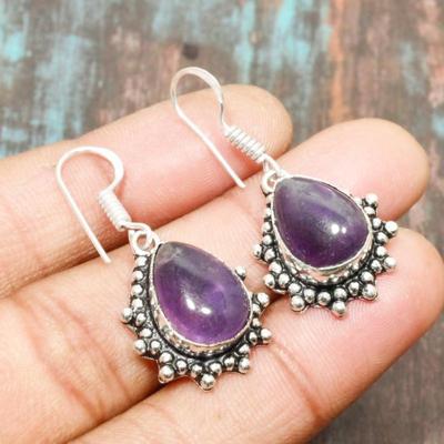 Amethyst Gemstone 925 Sterling Silver Handmade Amazing Jewelry Earring