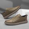 2025 Italian Brand Men's Genuine Leather Shoes Classic Khaki Oxford Shoes Wear-resistant Soles Men's Outdoor Hiking Shoes