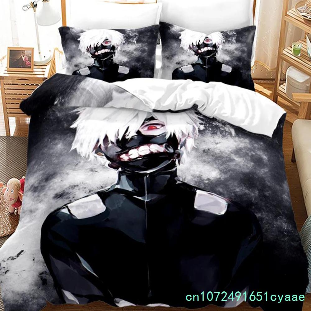 3D Printed Anime Tokyo Ghoul Bedding Set Duvet Cover Kaneki Ken Double Twin Full Queen King Adult Kids Bedclothes Quilt Cover