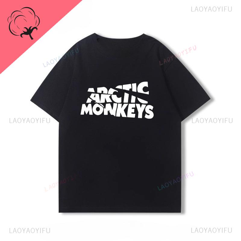 Arctic Monkeys T-Shirt Doppelseitiger Druck Shirt Rundhalsausschnitt Lässig Streetwear Allmatch Alternative Rock Goth Y2k Kleidung