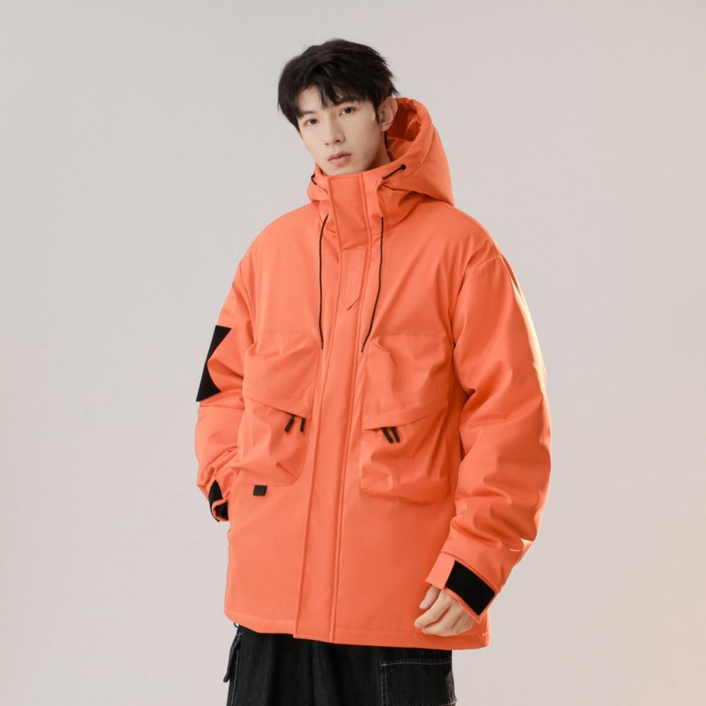 Men's autumn and winter couple cotton-padded clothes for men and women with the same trendy brand versatile hooded tooling cotton jacket