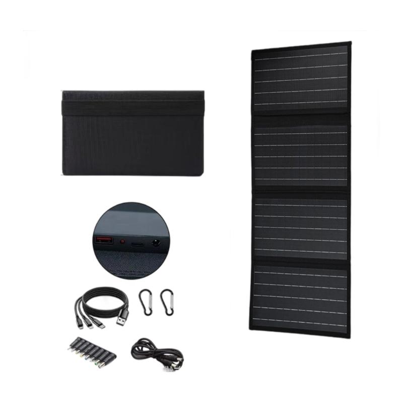 Przenośne składane urządzenie ładujące z panelem słonecznym 40W z 3 portami wyjściowymi, zewnętrzna płyta ogniw słonecznych do ładowania, na plecak