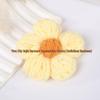 Fermaglio per capelli a fiore imbottito a blocchi di colore, uncinetto a mano, stile coreano