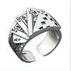 Vintage Punk Poker Joker Silver Color Rings for Men Goth Jewelry Anillos Women Finger Ring Gift