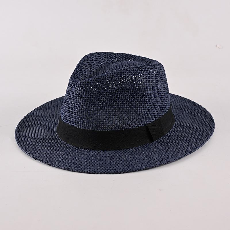 Spring and summer new top hat fashion casual jazz hat outdoor travel sun protection sunshade straw hat seaside couple sun hat