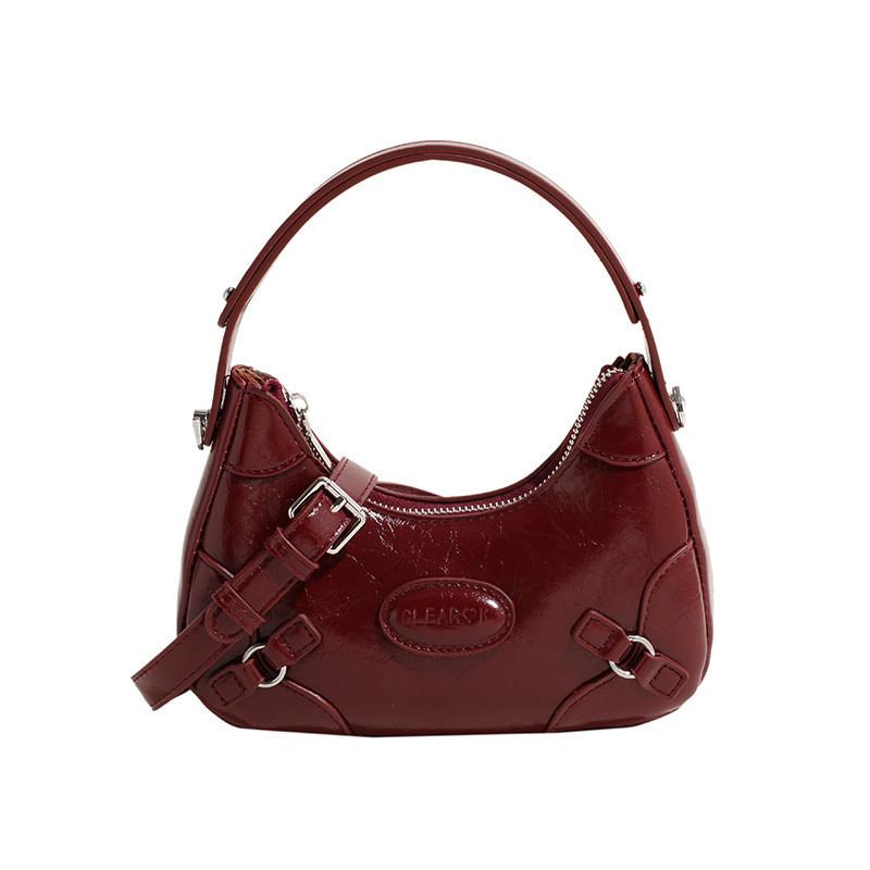2023 New Arrivals Wine Red Urban Simple Pu Dumpling Bag Shoulder Crossbody Bag For Women