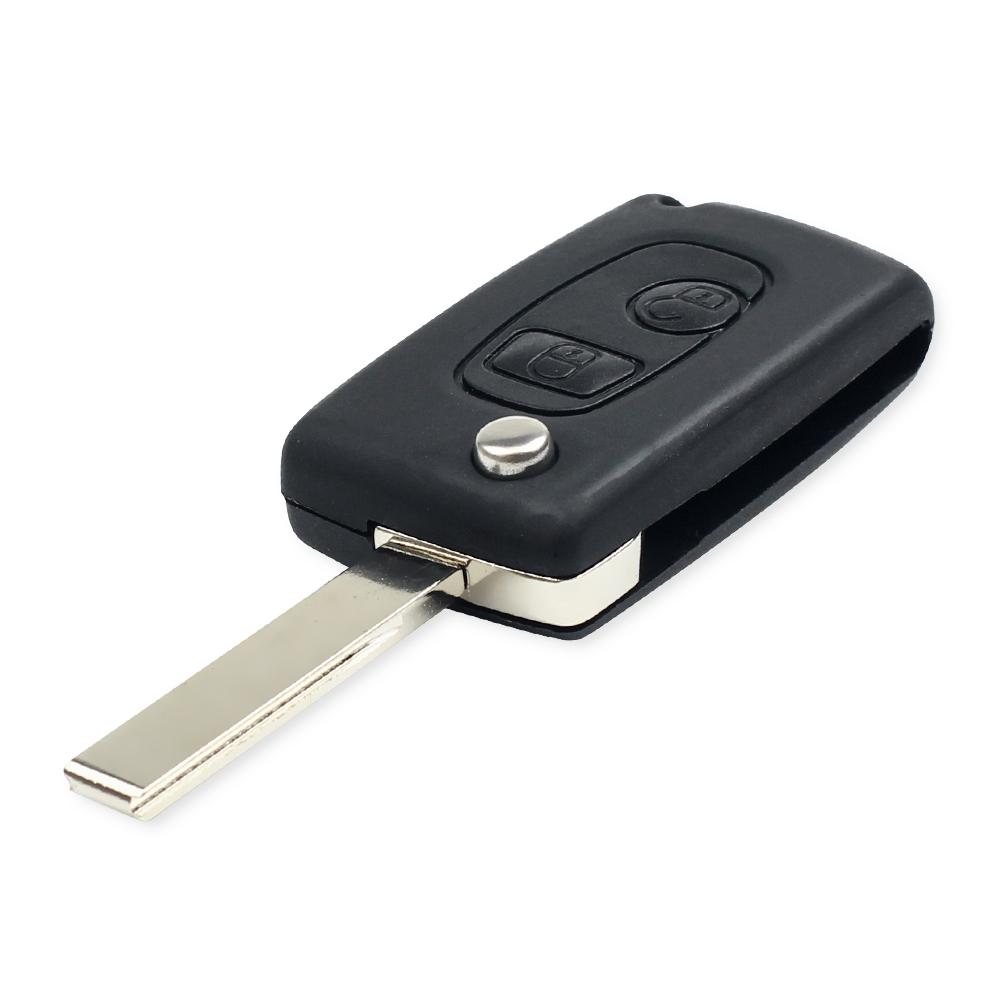 KEYYOU Modified Remote Entry Key Fob Shell Case 2 Buttons For Peugeot 307 107 207 407 Citroen C2 C3 C4 C5