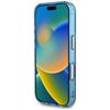 Guess IML Metal Glitter 4G Circle Triangle MagSafe case for iPhone 16 blue