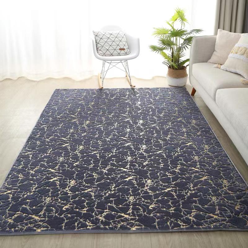 Imitation Rabbit Velvet Bronzing Living Room Carpet Bedroom Bedside Carpets Home Decor Plush Rug Anti-skid Water Absorption Mat