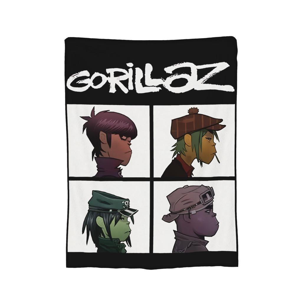 Gorillazs Rock Music Knitted Blanket Flannel Lightweight Throw Blanket for Outdoor Travel Bedroom Quilt