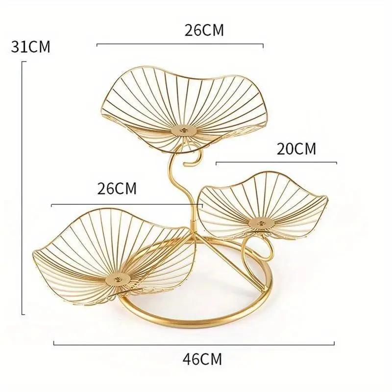 Three-layer Storage Tray Leaf Shaped Nordic Style Wire Basket Kitchen Organizer Home Decor Fruit Plate Snack Rack