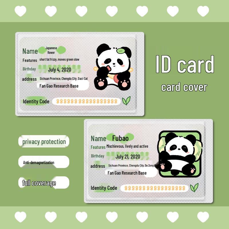 Panda ID Card Protector: Cute, Full-Coverage Blocking Sleeve for Campus Cards