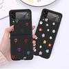 Handyhülle mit Liebesherz für Samsung Galaxy Z Flip 3 5G 4 Fashion Z Flip3 Luxus schwarze harte Rückseite Telefon Coque Cover