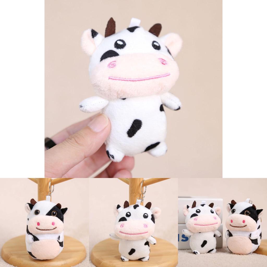 Plush Cow Keychain With Pp Cotton Filling For Girls Bag Decor And Collectible Toy