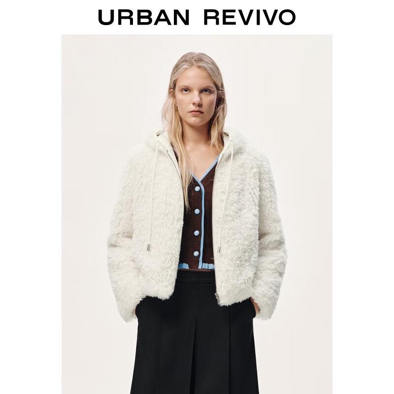 

Women s Casual Plush Hooded Zipper Jacket XS