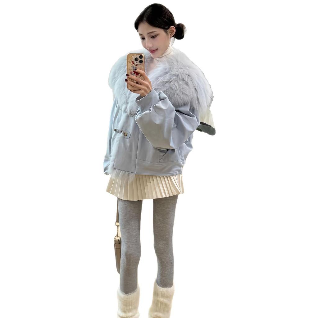 Apricot A-line Woolen Skirt: Safety Shorts, Zipper, Pleated, High-Waisted, Autumn/Winter Thickened Academy Style for Women.