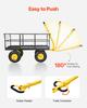 Steel Garden Cart, 635 Kg Heavy Duty Pullable Garden Wagon Yard Cart, 2 In 1 Outdoor Metal Utility Wagon Yard Trailer with 330 Mm All Terrain Tires,