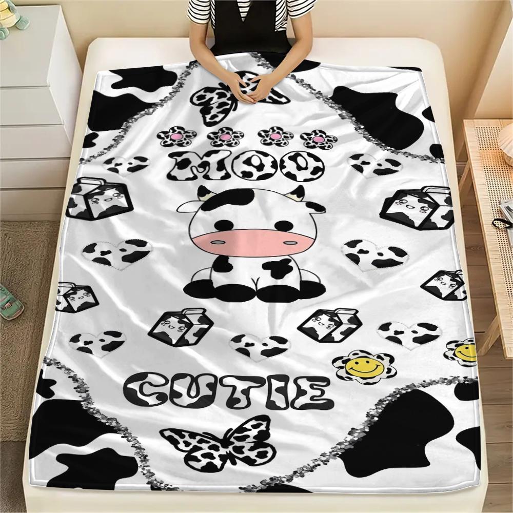 Leoparden- und Kuhmuster Flanelldecke, Hohe Qualität, Bequem für alle Jahreszeiten, Heimdekoration, Wärme und Komfort, Perfekt für Weihnachtsgeschenke