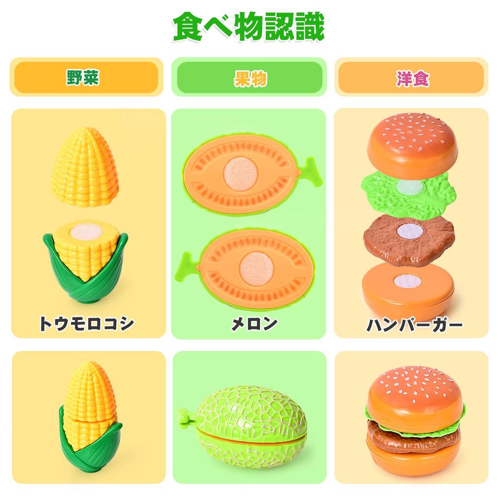 Sotodik Pretend Play Play Set with Storage Kitchen Cuttable Ice Cooking Play Educational Birthday Gift for Preschool Entry Gift Set, 32-Piece Bag,