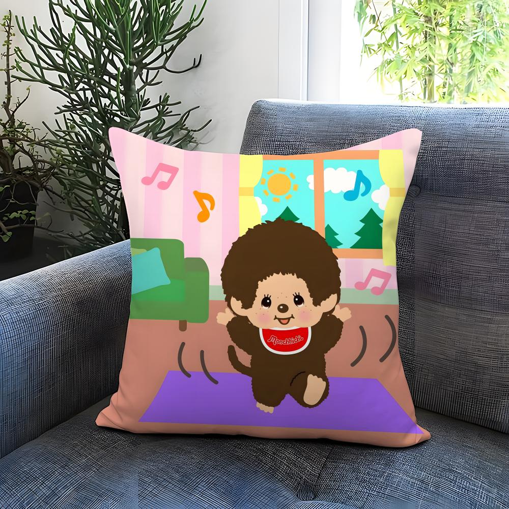 POPULAR M-MMonchhichii Cushion Cover Comfortable Reversible Pillow Cover Ideal for Car Sofa Bedroom & Beyond