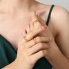 Elegant Zircon-Inlaid Gold-Plated Titanium Ring - Autumn/Winter European & American Style