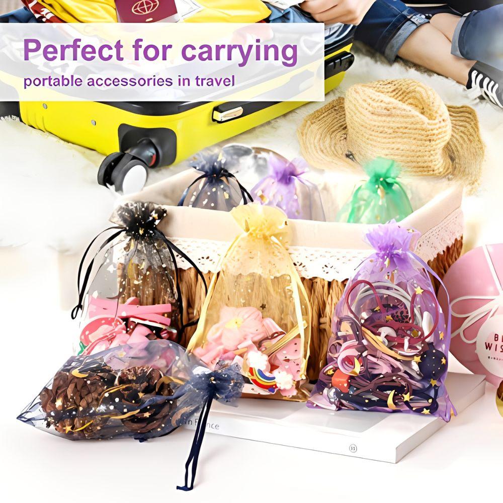 10pcs Organza Drawstring Gift Bags Mixing Colors Present Bag Candy Jewelry Cosmetics Travel Luggage Storage YMY