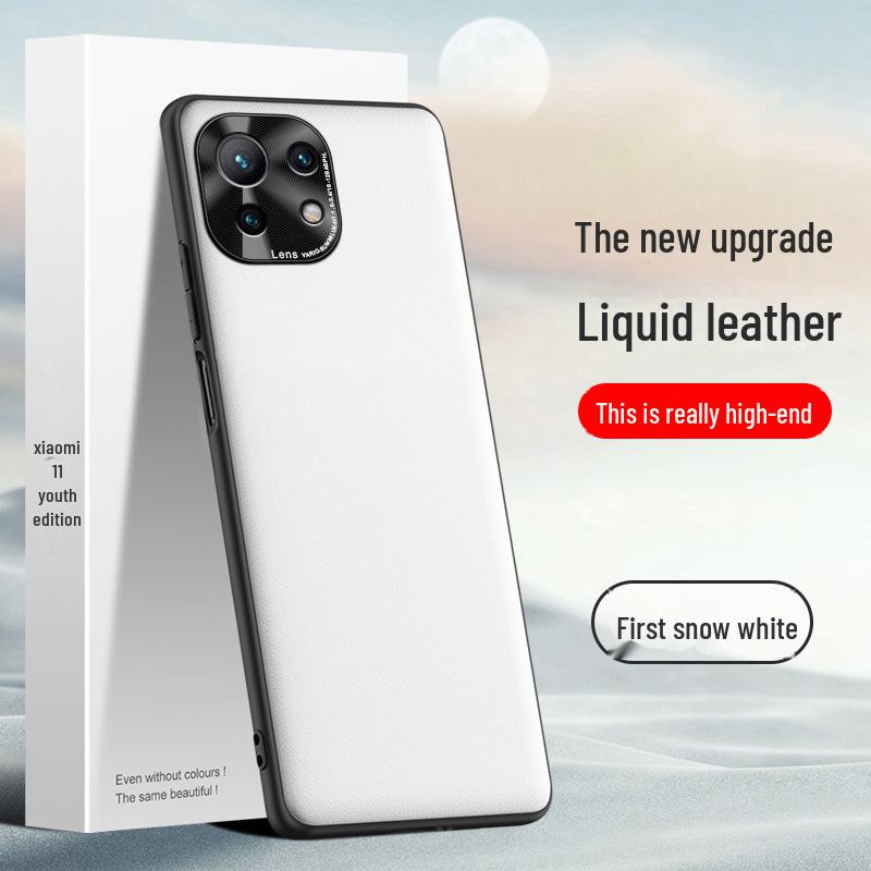 Xiaomi 11 Youth Edition Liquid Leather Phone Case for Anti-Fall Protection - Single Piece Shipping Available