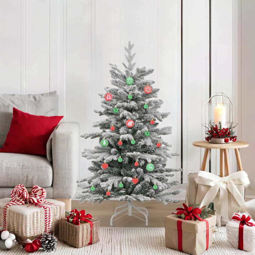Christmas Ornament Set 40 pcs Red and Green Plastic