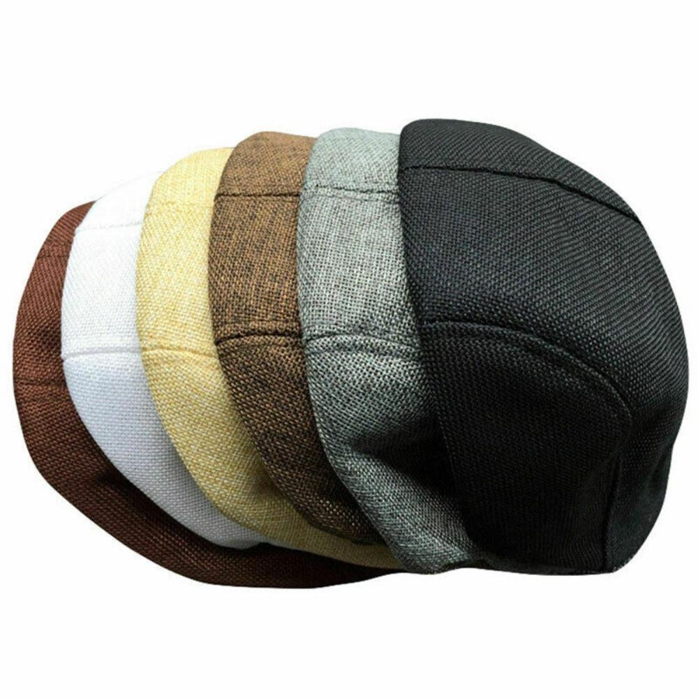 Outdoor Linen Beret Hat Vintage Golf Driving Hat Sun Hat Men Flat Cap