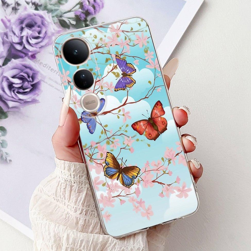 For Vivo V50 Lite 5G Case Cover Cute Cat Luxury Fashion Flowers Funny Cool Painted Back Cover For Vivo V50Lite 5G Phone Case
