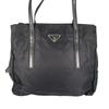PRADA Triangular logo Tote Bag black Women used