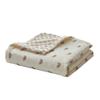 Soft Cotton Muslin Baby Blanket 3-Layer Breathable Swaddle Stroller Crib Car Seat Comfort Soothing Wrap
