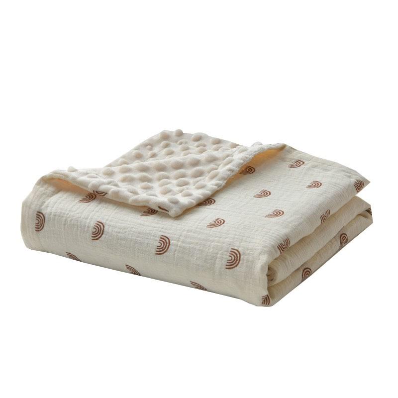 Soft Cotton Muslin Baby Blanket 3-Layer Breathable Swaddle Stroller Crib Car Seat Comfort Soothing Wrap