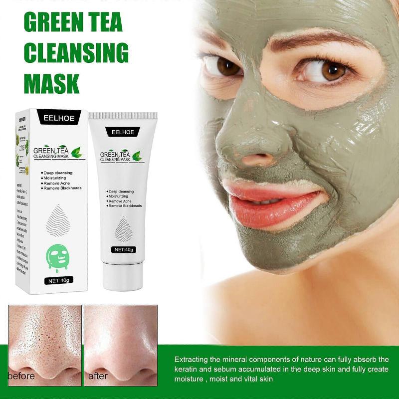 Grönt te Ansiktspeelmask Svartborttagare Akne Djuprengörande Mask Hudvårdsmask Exfolierande & Reparerande, Minskar Fina Linjer Rynkor