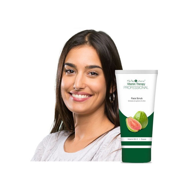 Скраб для осветления кожи лица с Витаминами В3 и Е и Гуавой (100 г), Face Scrub Exfoliates & Lightens the Skin Vitamin B3, E Guava,  Herbs & More