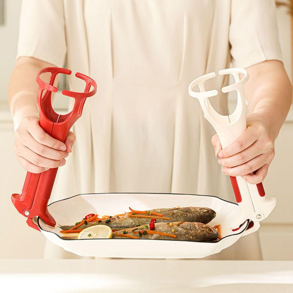 2in1 Anti Scalding Clip Silicone Handle Hot Bowl Gripper Pot Holder Clamp  Steamers Oven