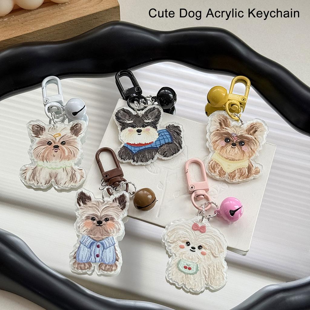 Dog Themed Acrylic Keychain Lightweight Cartoon Animal Keyring Bag Pendant Accessories for Pet Lovers and Students