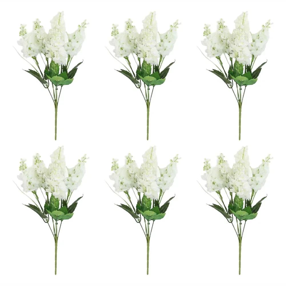 6 Artificial Flowers 35cm Deep Purple/light Purple/yellow/white/pink Artificial Lavender Hyacinth Flowers For Home Garden Decor