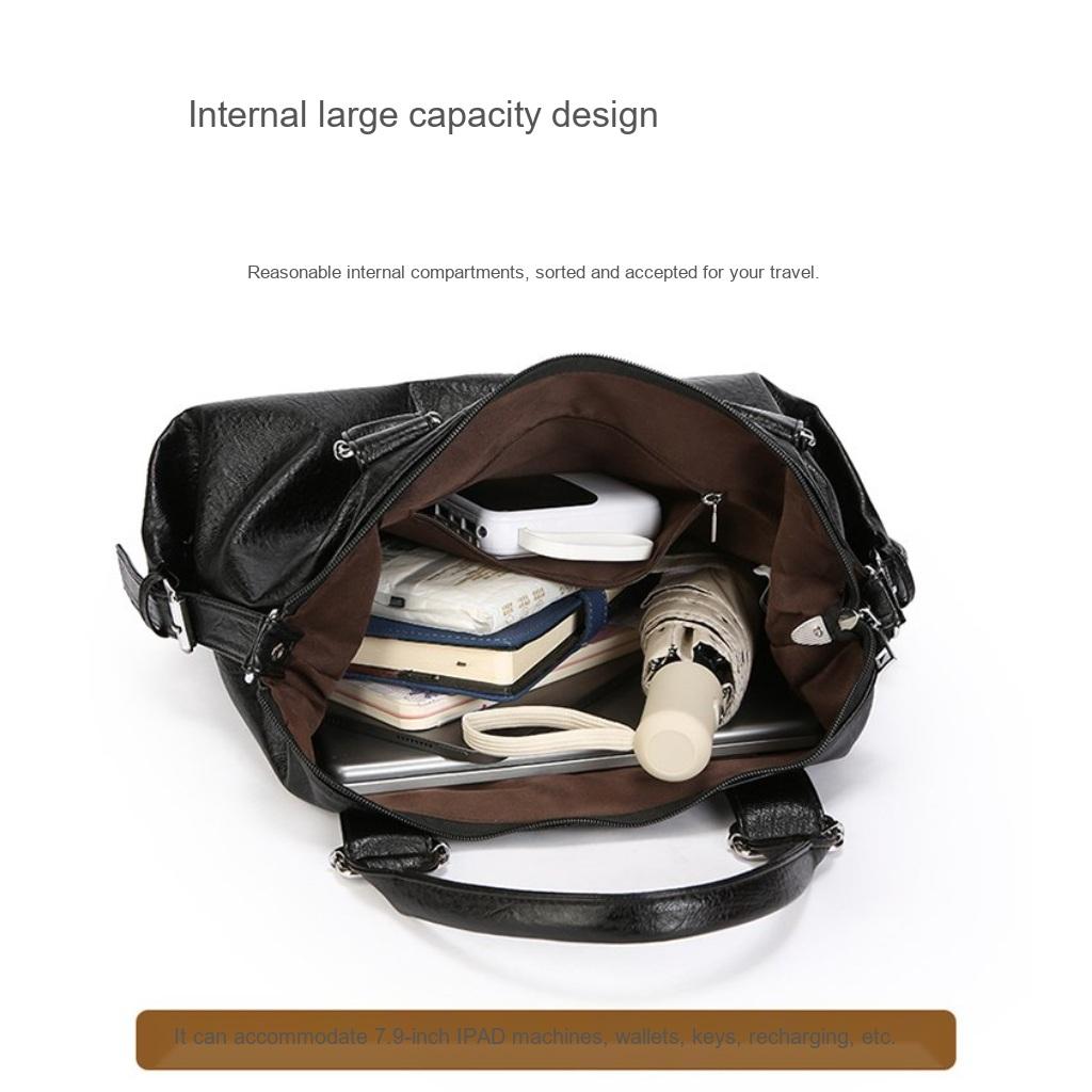 Handbag Women PU Large Capacity Adjustable Strap Office Daily