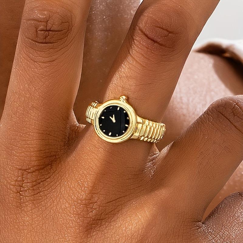 Stylish Watch Ring for Women & Men - Watch Shape Fashion Jewelry Ring Unique Gift Idea for Her/Him, Trendy Unisex Accessory